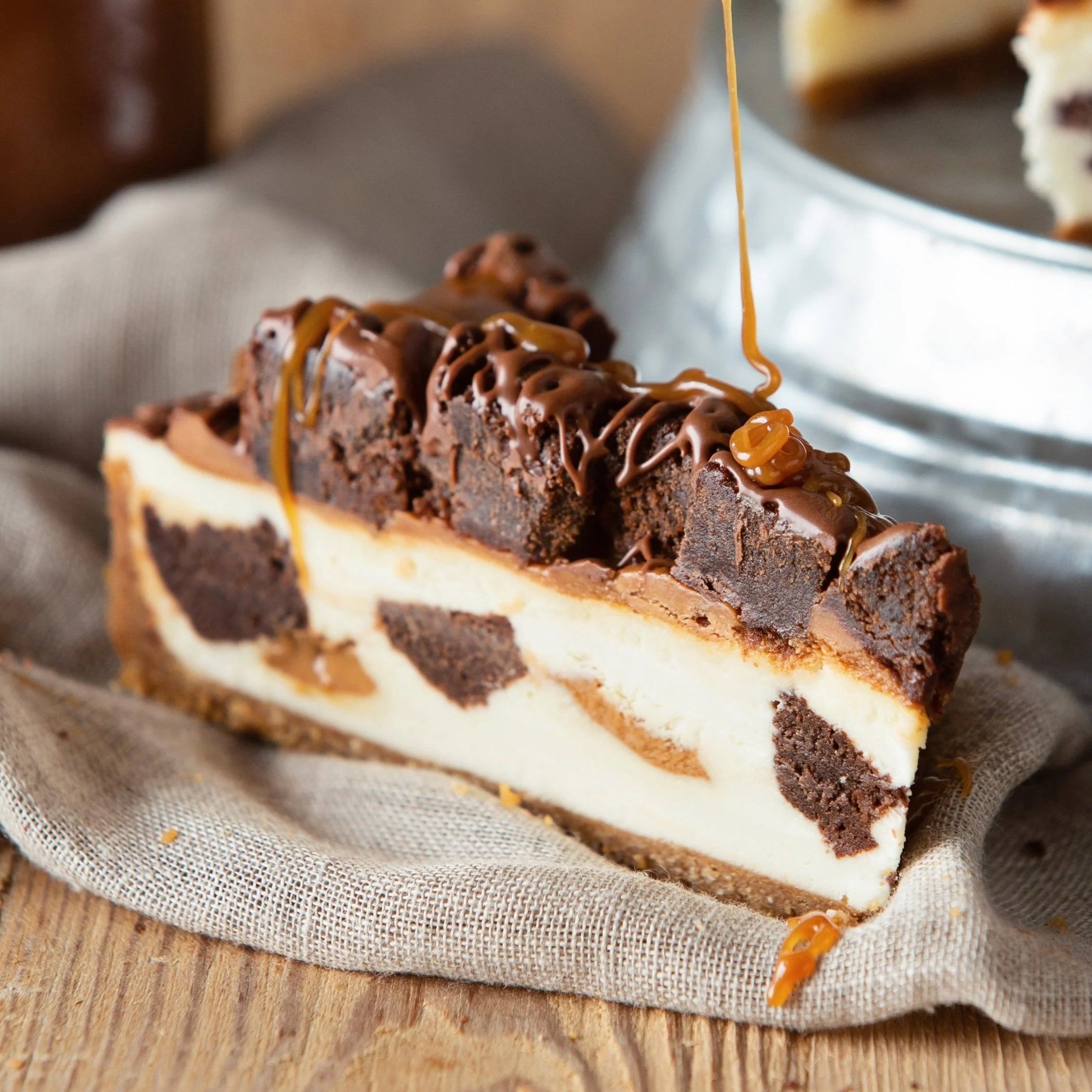 Caramel Brownie Bite Cheesecake